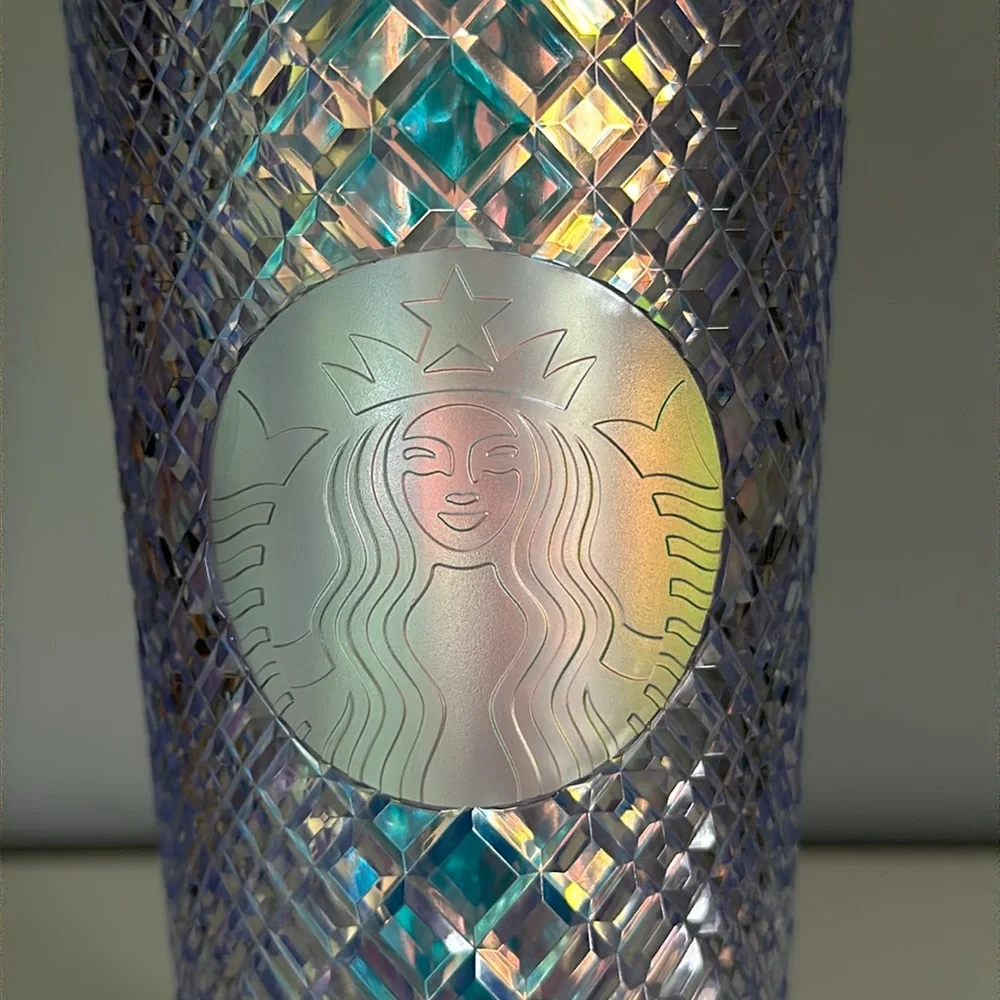 24oz Starbucks reusable cup with rainbow prism design - Picture 3 of 5